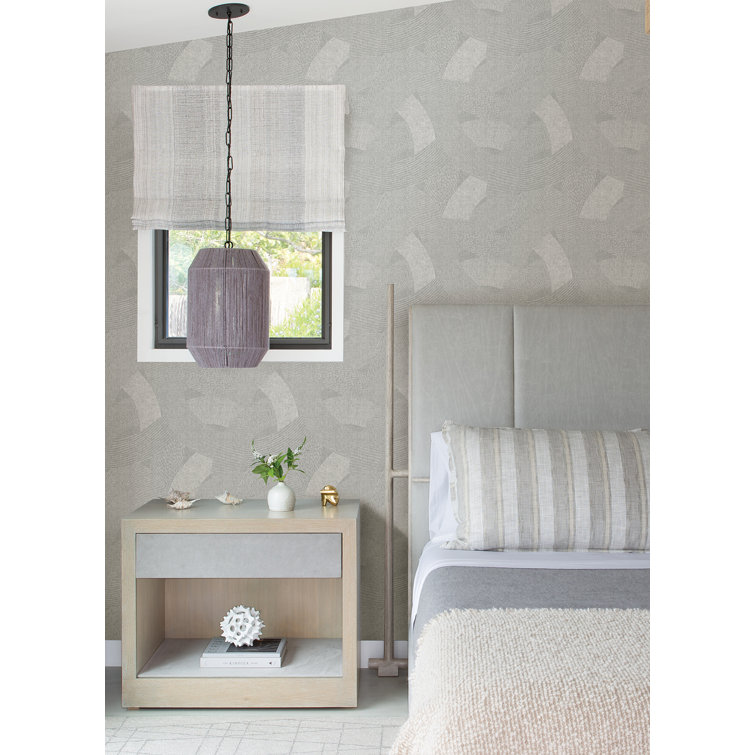 Tania Grey Woven Abstract Non-Pasted Wallpaper Roll