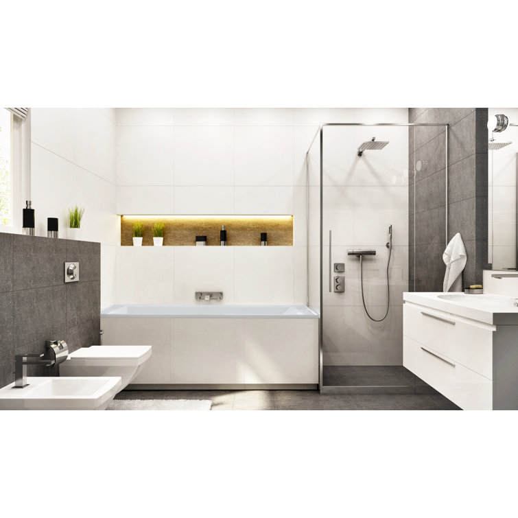 Angel 72'' x 42'' White Acrylic Drop-In Whirlpool Bathtub