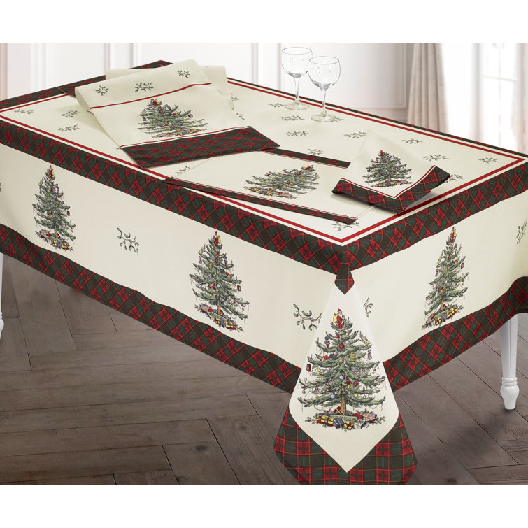 Christmas Tree Tartan Red and Green Placemat Set of 4