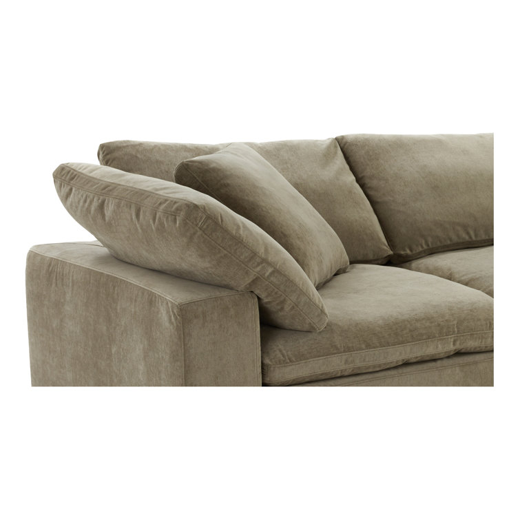 Desert Sage Velvet Modular Sectional with Solid Wood Frame