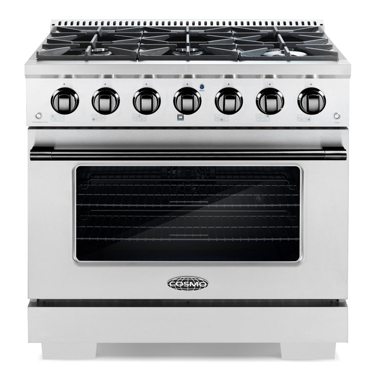 Cosmo 36" Stainless Steel Gas Range with 6 Burners