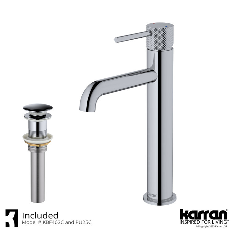 Tryst Chrome Single-Handle Vessel Bathroom Faucet with Drain Assembly