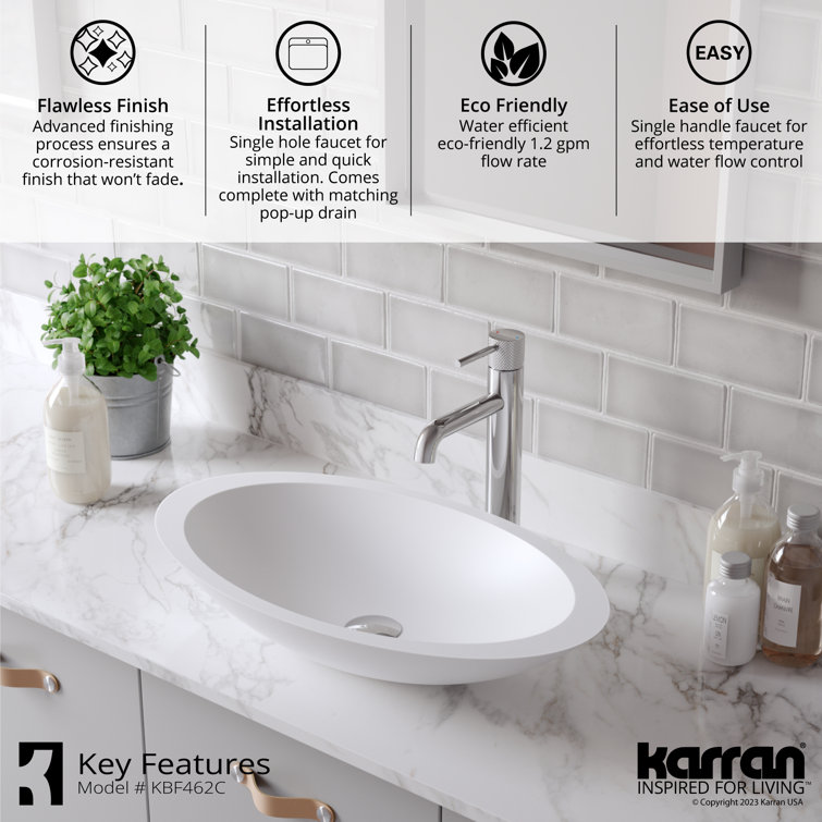 Tryst Chrome Single-Handle Vessel Bathroom Faucet with Drain Assembly