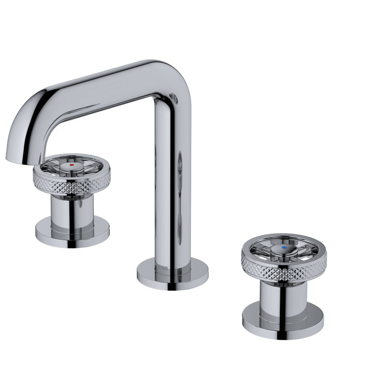 Chrome 8-Inch Widespread 2-Handle Bathroom Faucet with Drain
