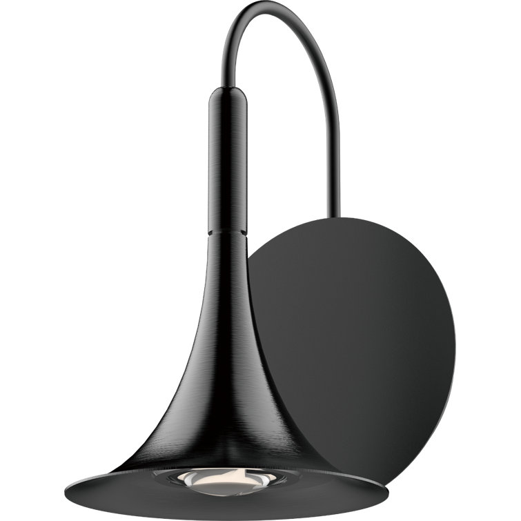 Keimoni Clear Shade Black Aluminum Dimmable LED Wall Sconce