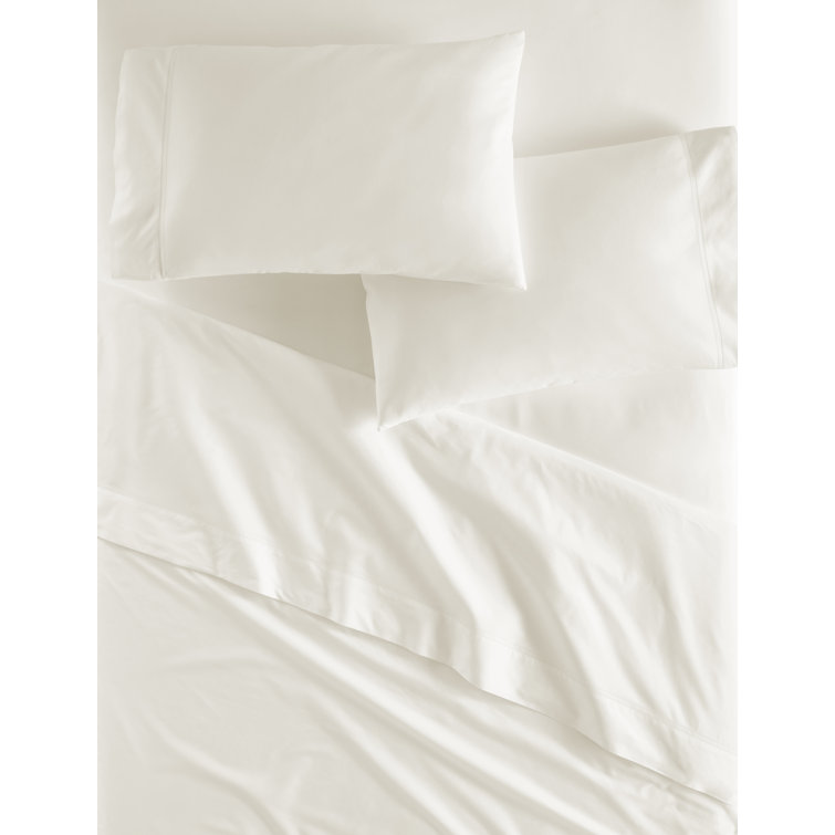 Ivory Cotton Percale Full/Queen Duvet Cover