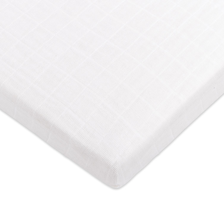 White Organic Cotton Muslin Baby Crib Sheet