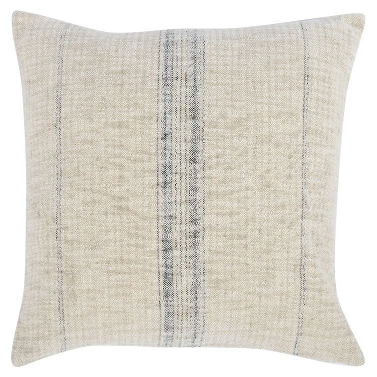 Tia 16"x36" Natural Black Cotton Linen Throw Pillow