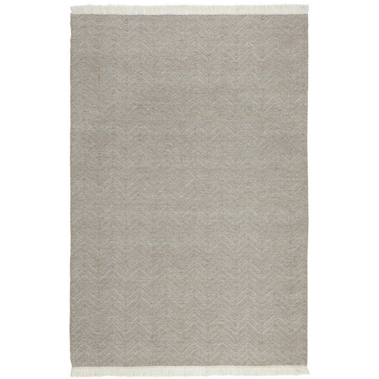 Dune Gray Herringbone Flat Woven 5' x 8' Indoor/Outdoor Rug