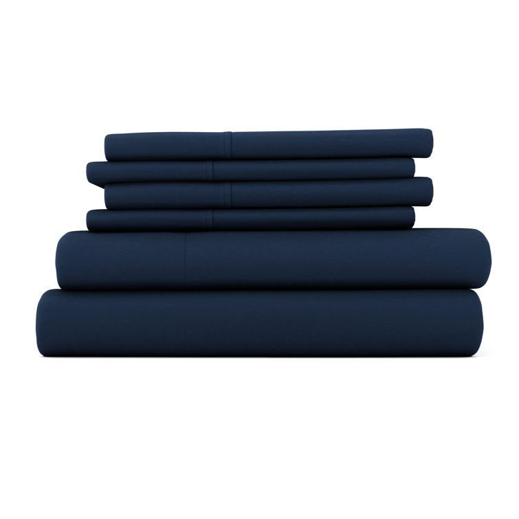 Navy Deep Pocket Full Size Microfiber Bed Sheet Set