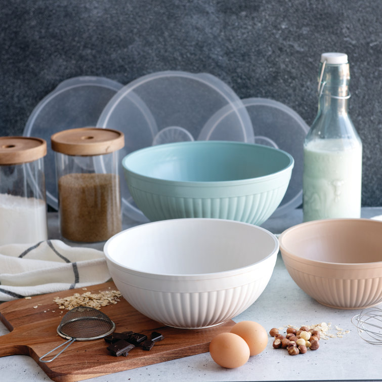 Earth-Tone Melamine 6-Piece Covered Bowl Set