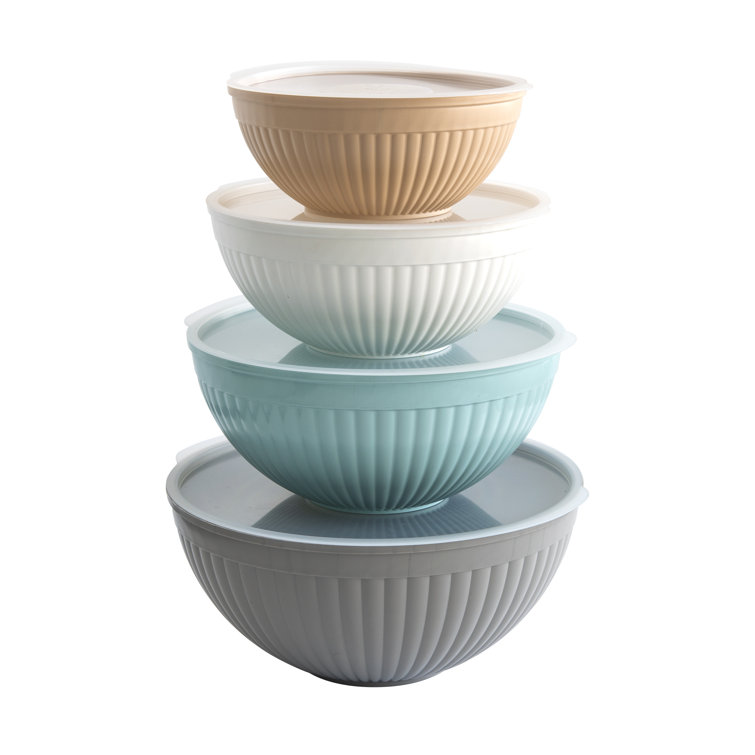 Nordic Ware 8-Piece Earth-Tone Covered Mixing Bowl Set