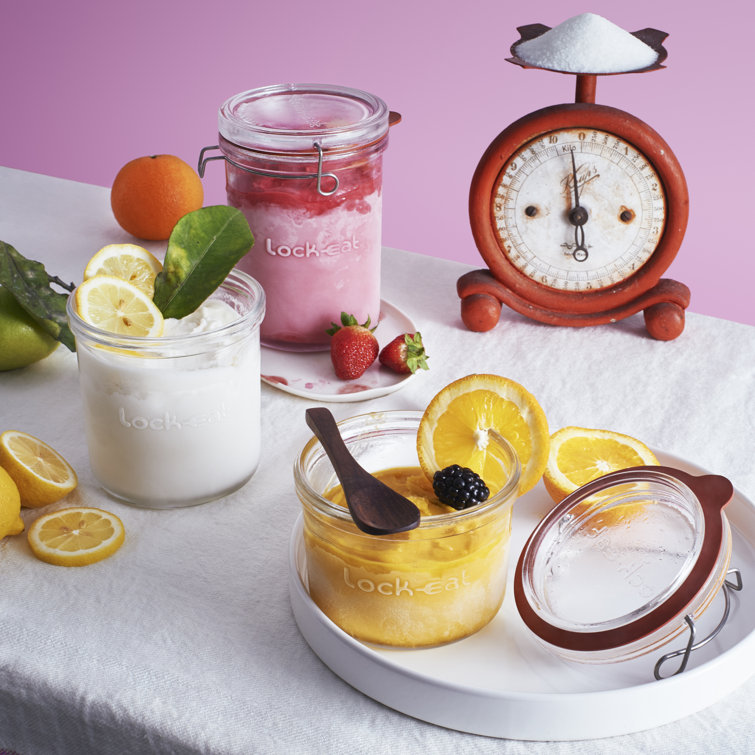 Clear Glass Airtight Canning Jar Set with Stainless Steel Clamp