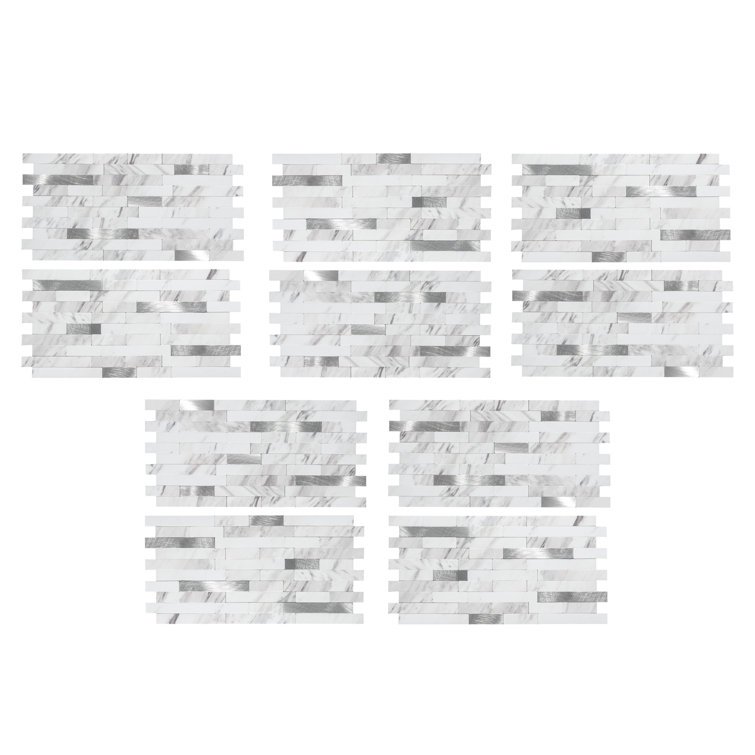 Marble Shine Peel and Stick Collage Tile for Kitchen and Bathroom