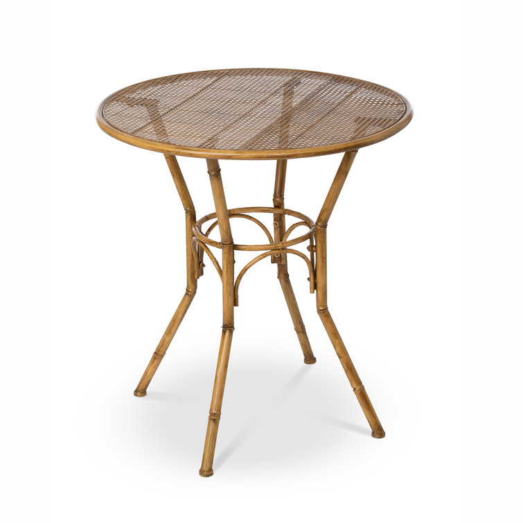Roanoke Gray Metal Bistro Table for Porch or Sunroom