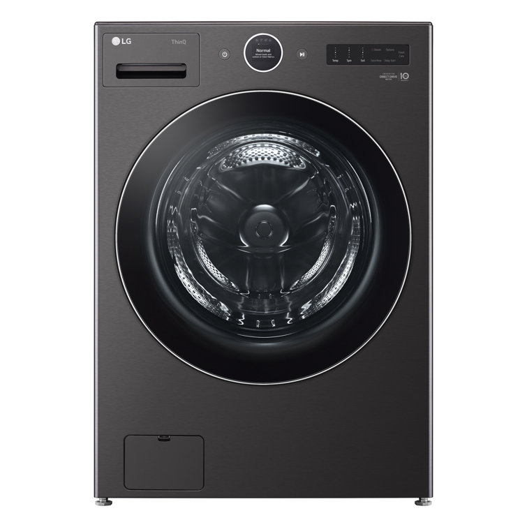 LG 5.0 cu. ft. Black Steel Smart Front Load Washer with Steam Setting