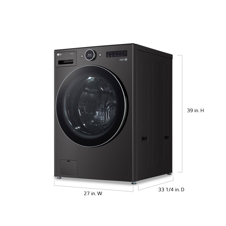 LG 5.0 cu. ft. Black Steel Smart Front Load Washer with Steam Setting