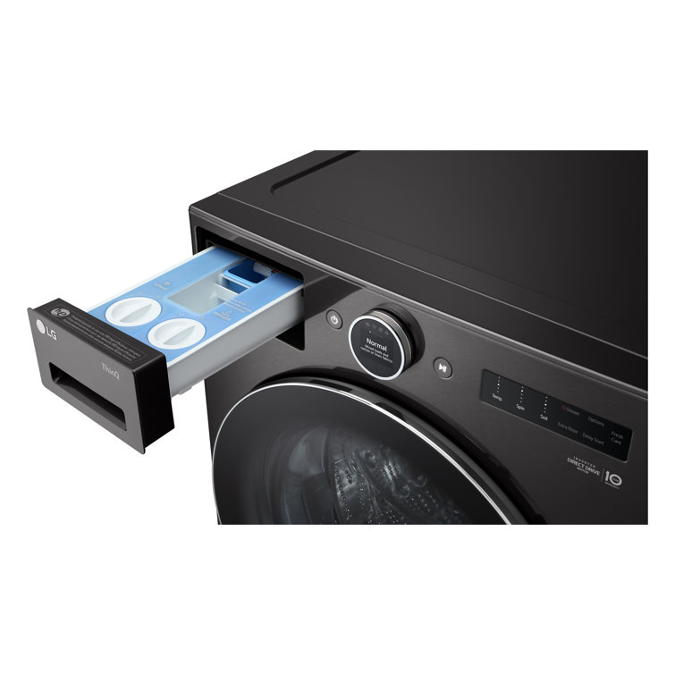 LG 5.0 cu. ft. Black Steel Smart Front Load Washer with Steam Setting