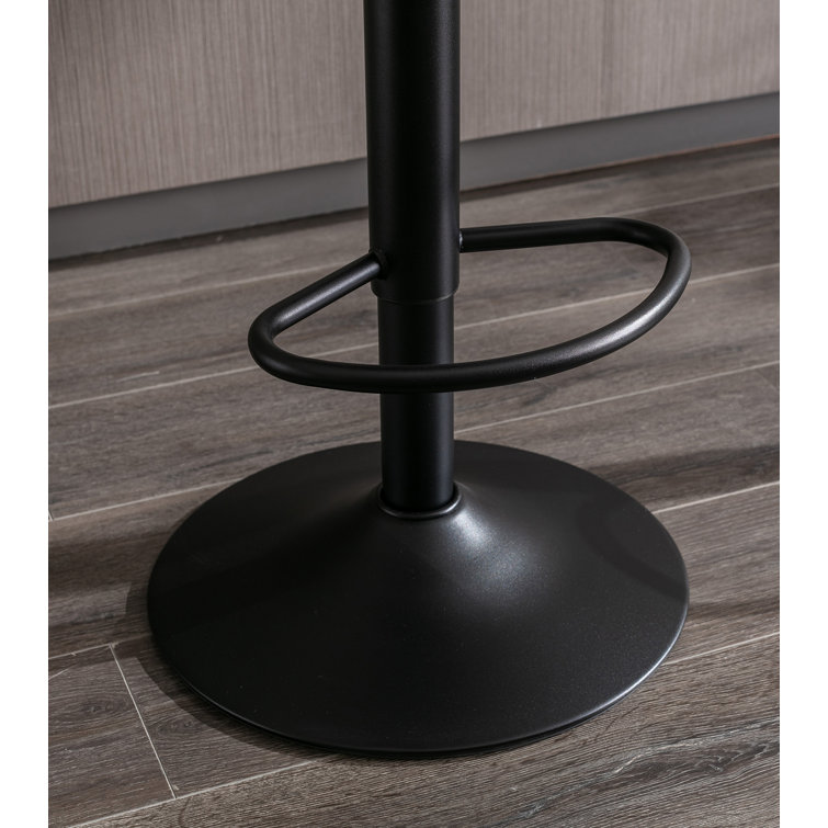 Yellow Adjustable Swivel Backless Faux Leather Bar Stools, Set of 2