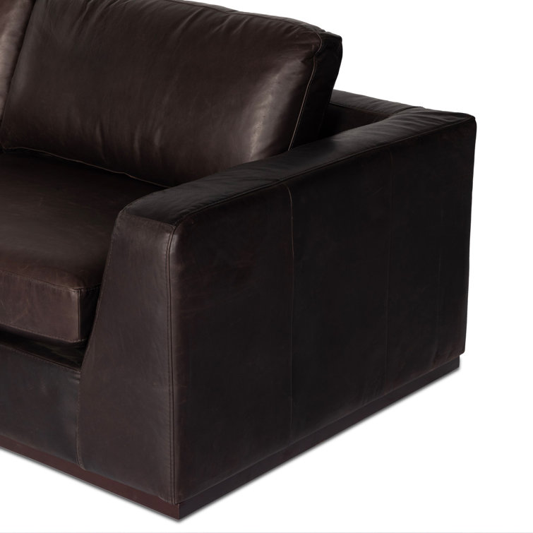 Colt Dark Brown Leather 4-Piece Chaise Sectional