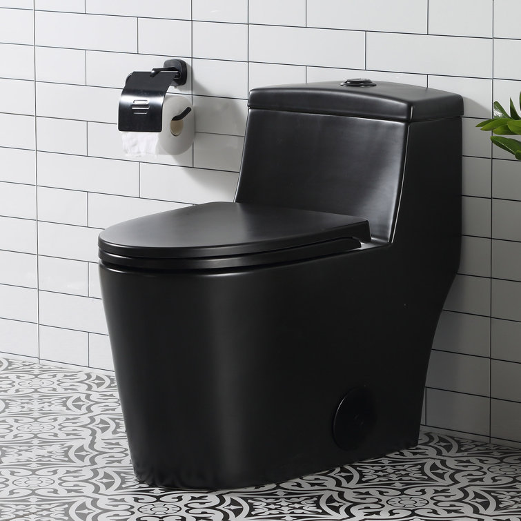 Matte Black Elongated Dual Flush High Efficiency Toilet