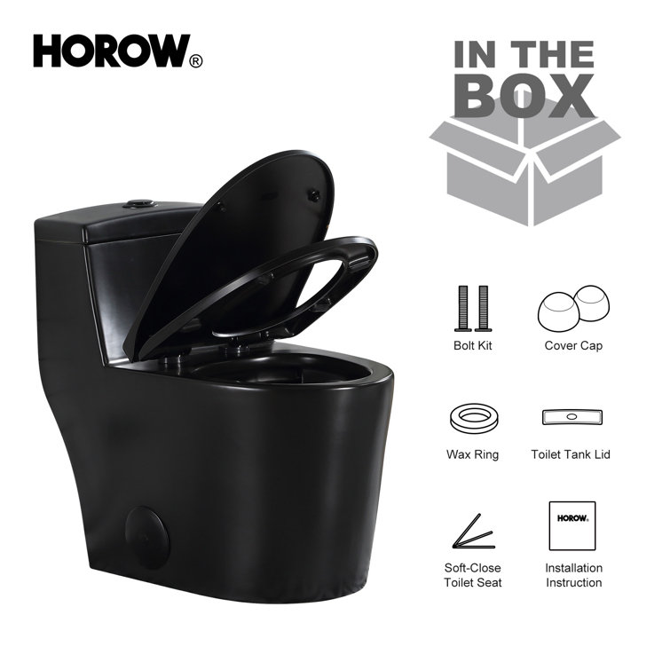 Matte Black Elongated Dual Flush High Efficiency Toilet