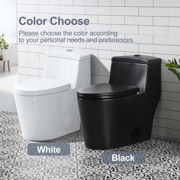 Matte Black Elongated Dual Flush High Efficiency Toilet