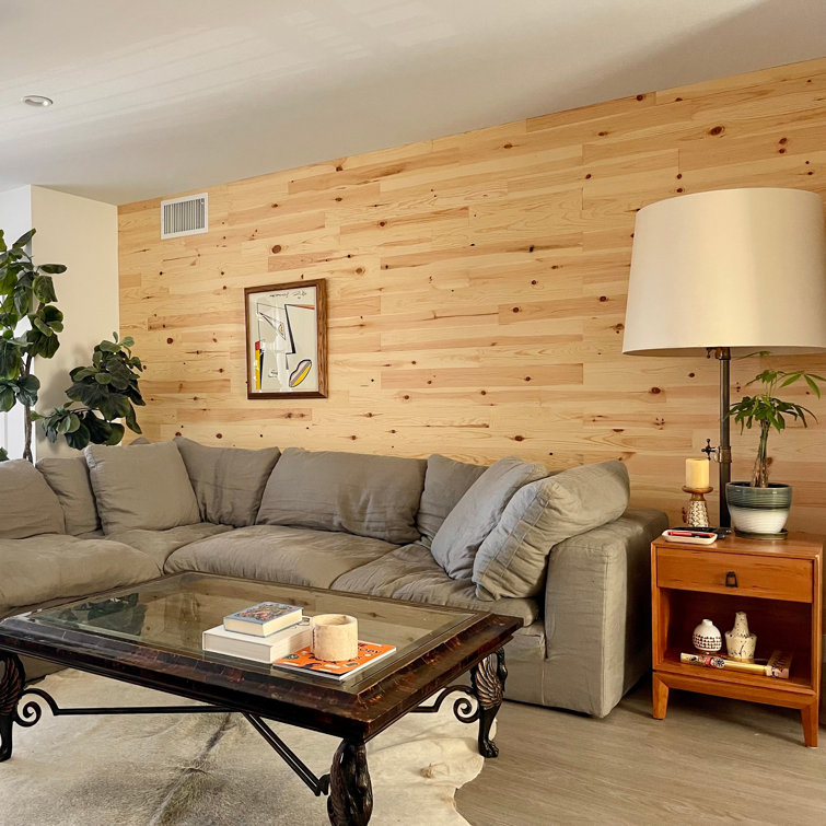 Blonde Pine Peel and Stick Wooden Wall Panels, 42" Length