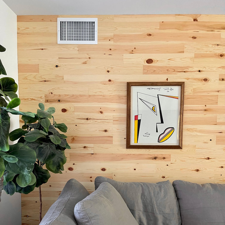 Blonde Pine Peel and Stick Wooden Wall Panels, 42" Length