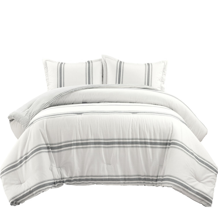 Blue and Cream Cotton Reversible Duvet Cover Set, King