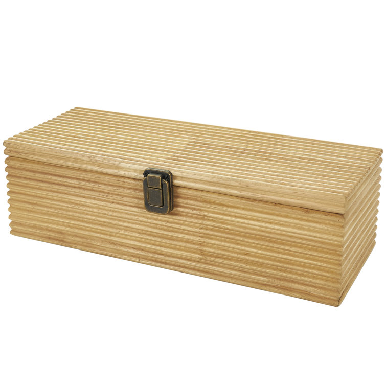 Handmade Natural Wood Lidded Storage Box Set
