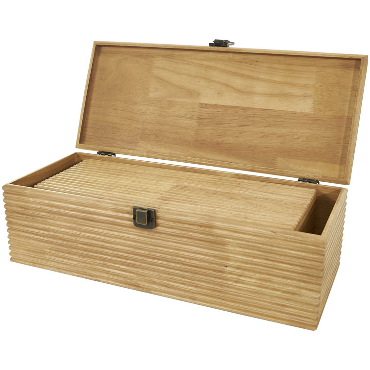 Handmade Natural Wood Lidded Storage Box Set