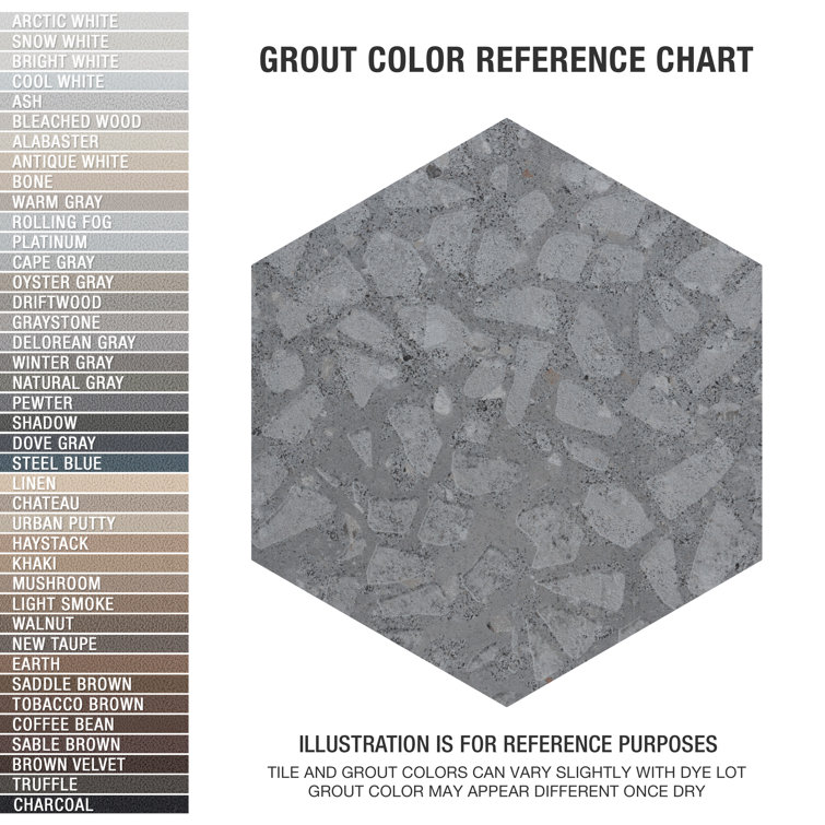 Gray Hexagon Porcelain Tile with Terrazzo Look