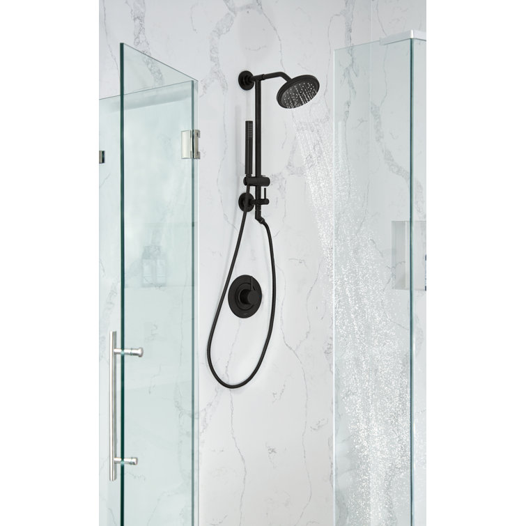 Contemporary Matte Black Wall-Mounted Lever Valve Trim Kit