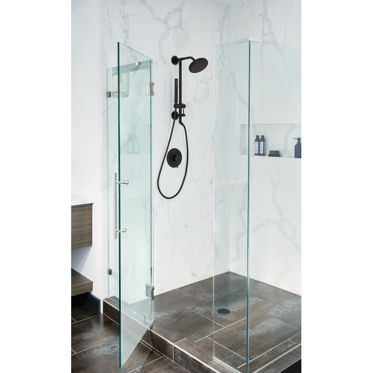 Contemporary Matte Black Wall-Mounted Lever Valve Trim Kit