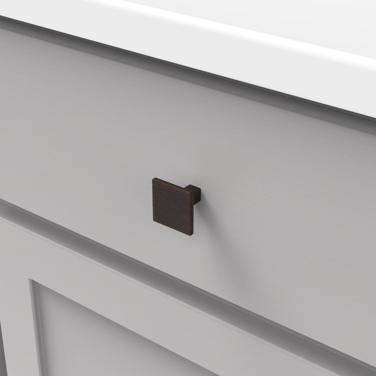 Vintage Bronze Square Modern Cabinet Knob with Mounting Hardware