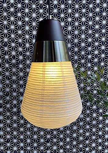 Sunset Inspired Weathered Brass 3-Light Pendant with White Washi Shade