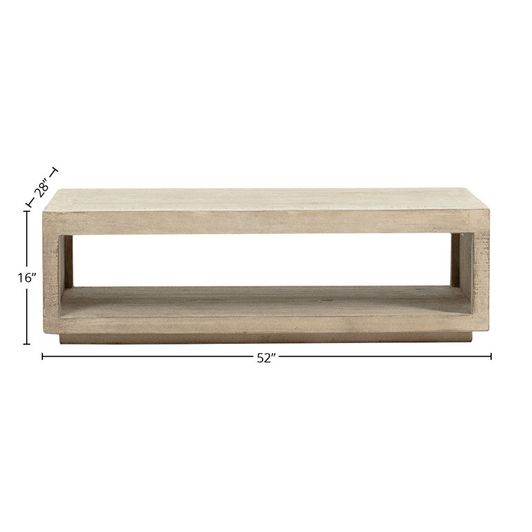 Light Warm Wash Rectangular Pine Wood Coffee Table