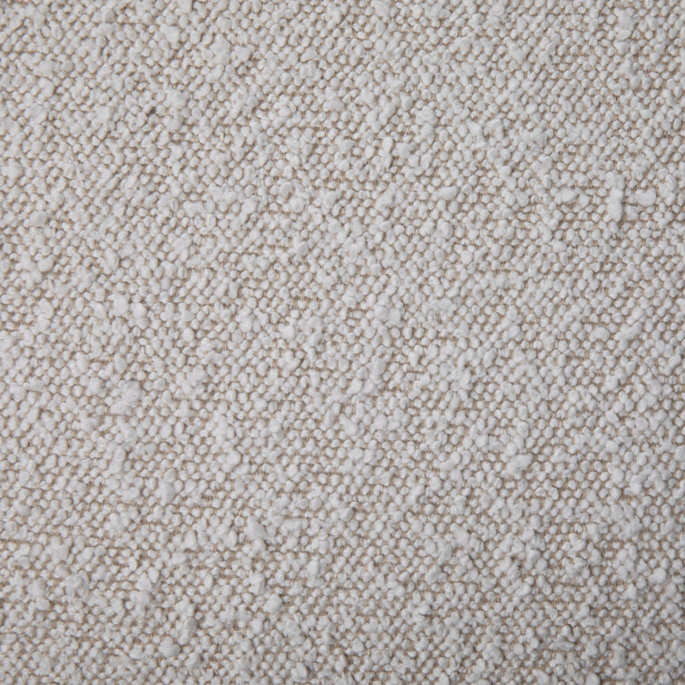 Off-White Boucle Fabric Sled Leg Bench