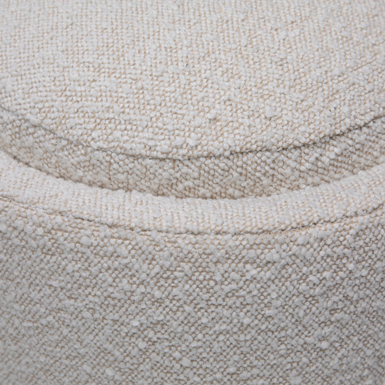 Off-White Boucle Fabric Sled Leg Bench