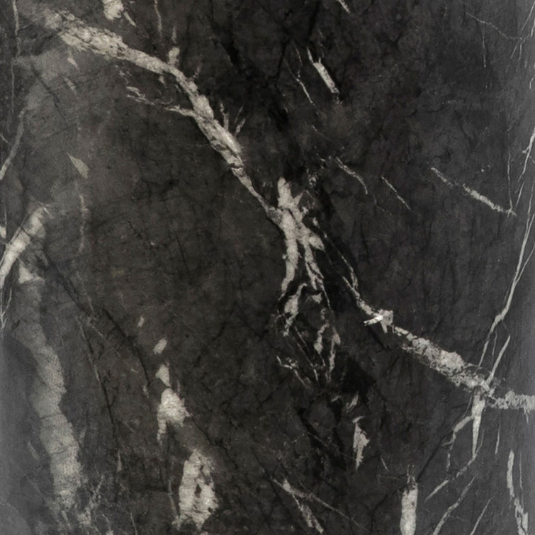 Fenris Black Marble Concrete Drum End Table