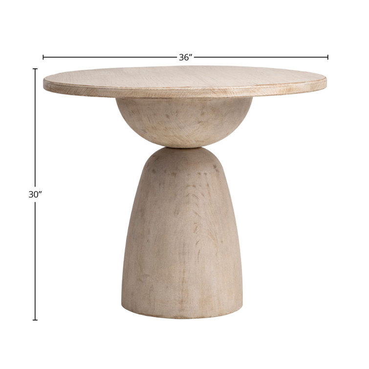 36" White Reclaimed Wood Round Dining Table