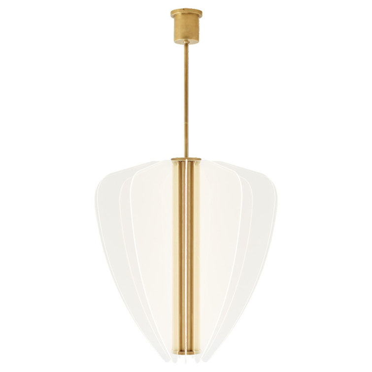 Plated Brass LED Pendant Light with Acrylic Panels