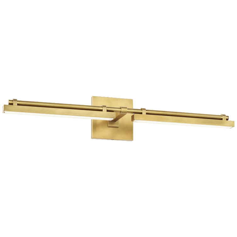 Natural Brass Dimmable LED Outdoor Bath Bar Light