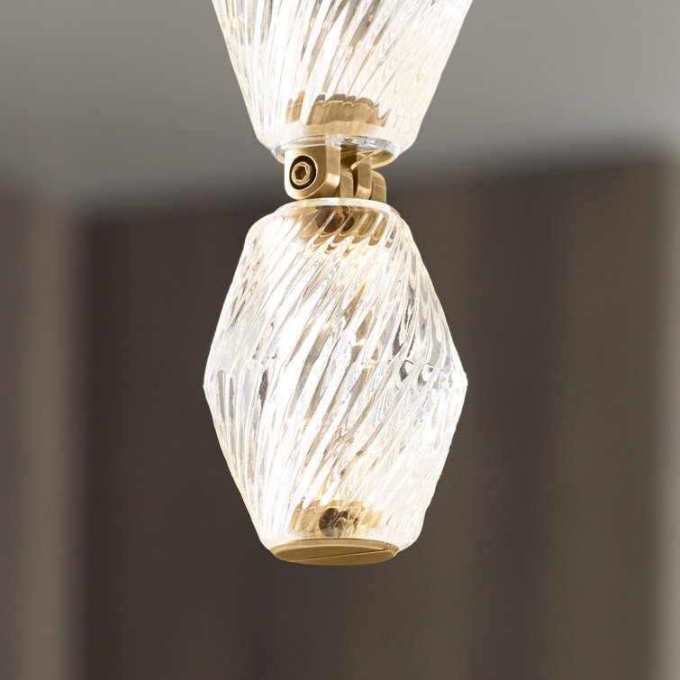 Natural Brass Crystal LED Pendant Light for Indoor/Outdoor