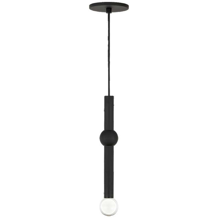Nightshade Black Modern LED Pendant with Crystal Globe