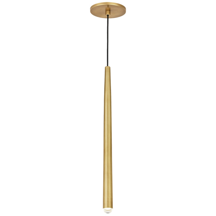 Natural Brass 1-Light LED Pendant with Integrated Bulb