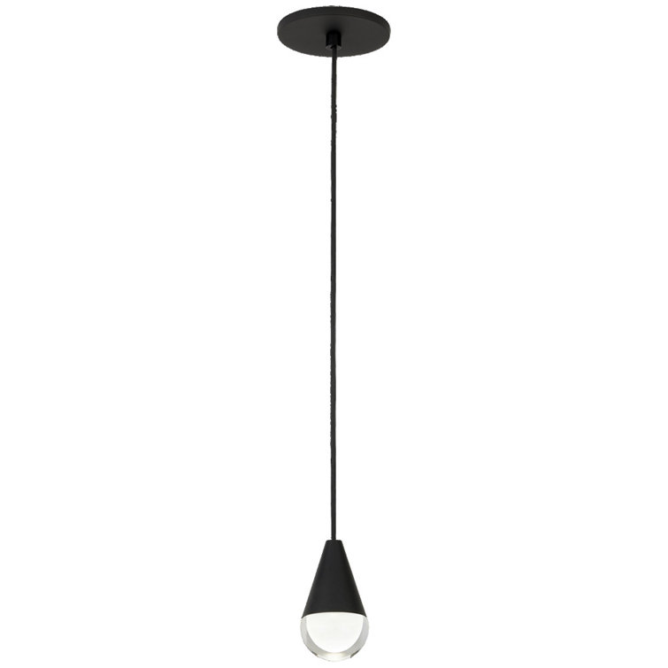 Nightshade Black Mini LED Pendant Light with Crystal Shade