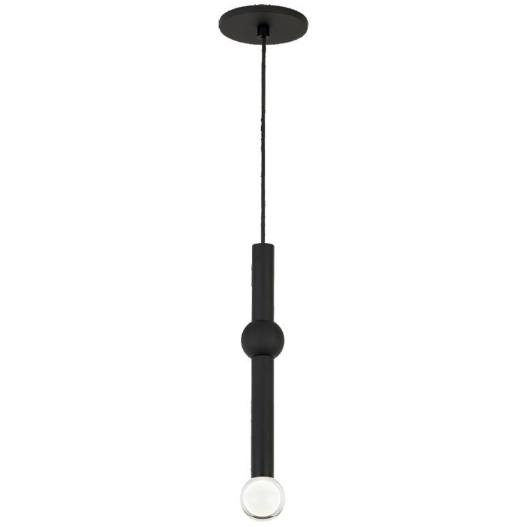Nightshade Black Modern LED Pendant with Crystal Globe