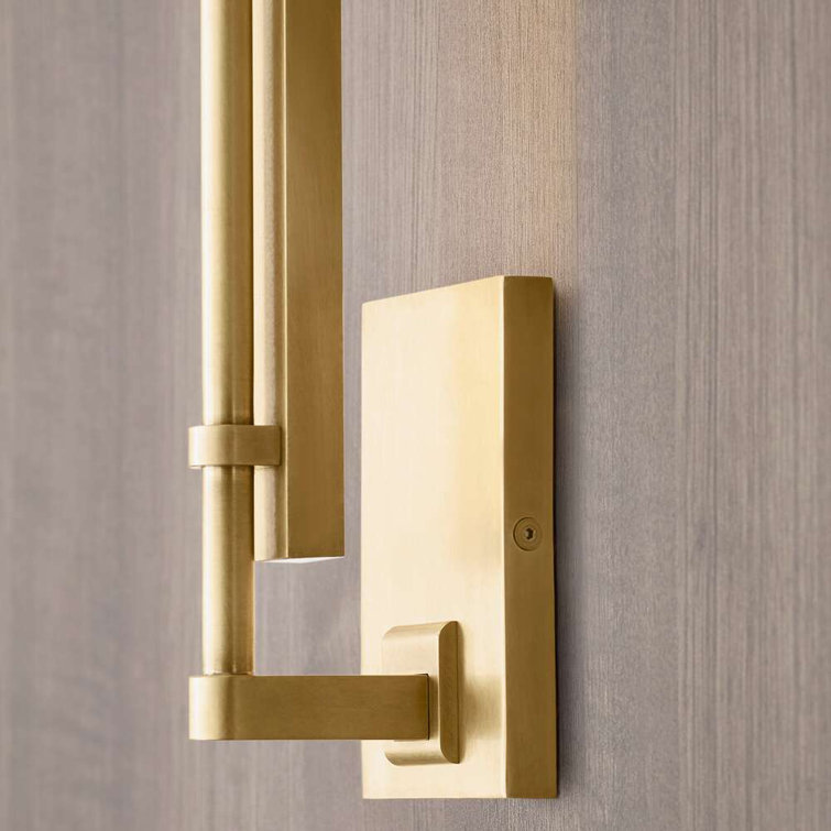 Natural Brass Dimmable Outdoor LED Wall Sconce